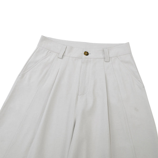 Minimalist Wide-Leg Pleated Pants