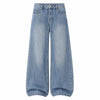 Retro Light Wash Oversized Straight Leg Denim Jeans