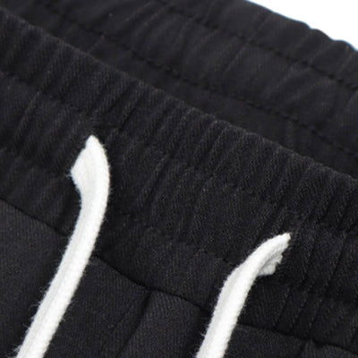 Solid Button Cuff Relaxed Straight Leg Track Pants
