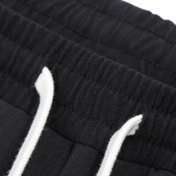 Solid Button Cuff Relaxed Straight Leg Track Pants