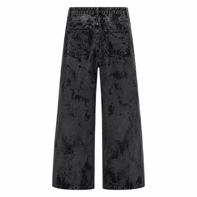 Vintage Smoke Wash Relaxed Flare Denim Jeans
