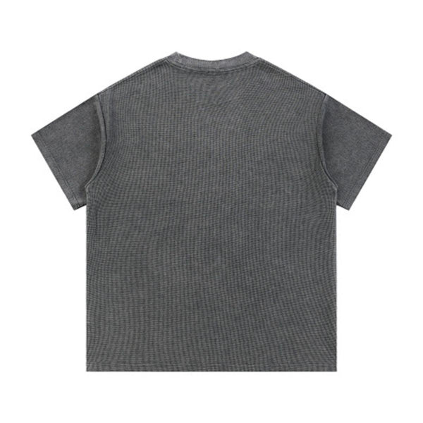 340G Vintage Wash Waffle Knit Relaxed Fit T-Shirt