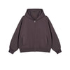 Solid Color Double-Slider Zipper Fleece Hoodie
