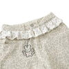 Leopard Print Polka Dot Ruffle Waist Rhinestone Graffiti Wide-Leg Jeans