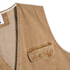 Relaxed Washed Denim Cargo Vest