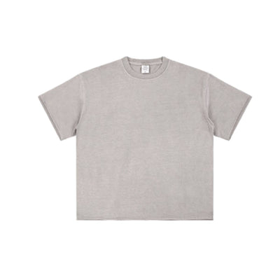 Wax Dyed Distressed Raw Hem Streetwear T Shirt