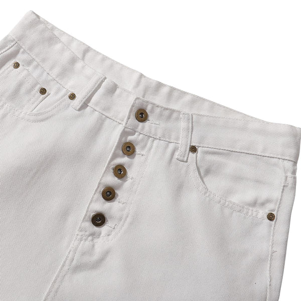 Button Fly Wide Leg Denim Jeans