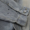 Men’s Retro Street Distressed Stand Collar Denim Jacket