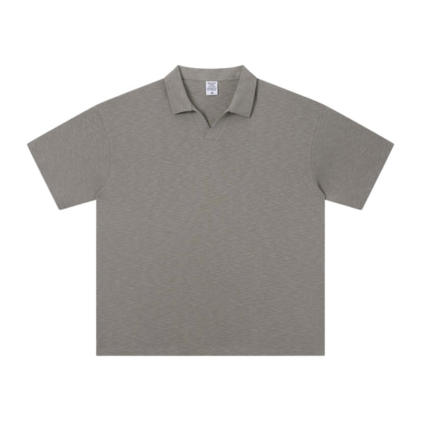 Retro Boxy Wool Blend Seagull Collar Polo Shirt