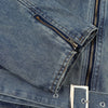Men's American Zipper Design Washed Distressed Denim Jacket