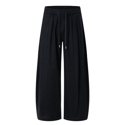 Solid Tint Linen-Blend Barrel Pants