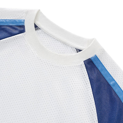 Breathable Mesh Contrast Retro Outdoor Activity Tee