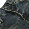 Men's Loose Denim Pants Washed Distressed Vintage Street