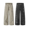 Faded Splatter-Wash GradientBaggy Wide-Leg Cargo Pants