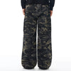 Camo Military Workwear Wide-Leg Cargo Utility Pants