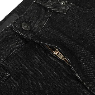 Men's Raw Denim Flare Straight Pants Clean Fit Minimal Street