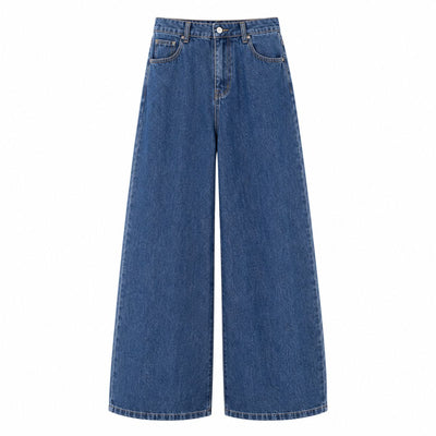 Vintage Barrel Leg Denim Jeans with Curved Seam Design