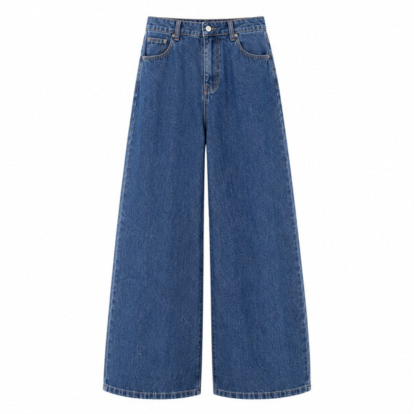 Vintage Barrel Leg Denim Jeans with Curved Seam Design