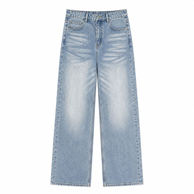 Light Fade Vintage Straight Cut Denim Jeans