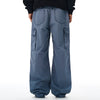 Wide Leg Cargo Pants Elastic Waistband Multi Pocket