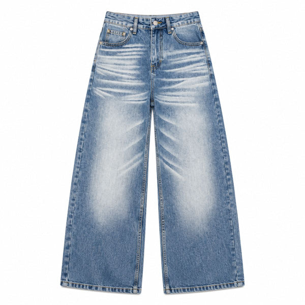 Light Fade Vintage Straight Leg Denim Jeans