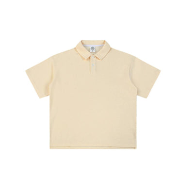 Waffle Knit Lapel Polo T Shirt