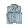 Relaxed Fit Button-Front Denim Vest