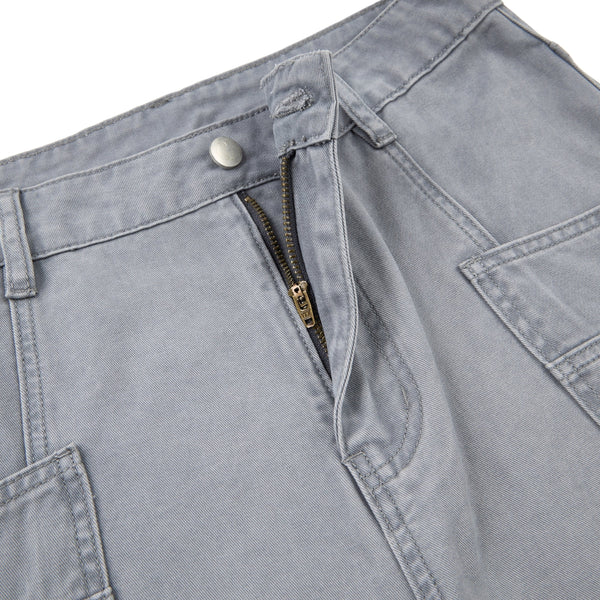 Vintage Washed Baggy Curved-Leg Cargo Pants