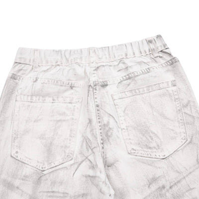 Graffiti Spray Washed Baggy Flared Denim Pants