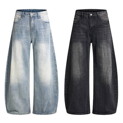 Vintage Fade Sculptural Barrel Leg Denim Jeans