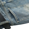 Halter Neck Belted Ripped Denim Mini Dress