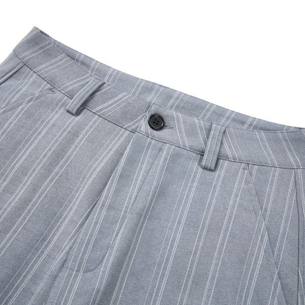 Vintage American Stripe Wide-Leg Curved Trousers