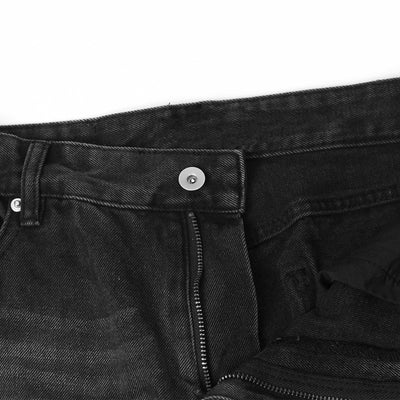 Relaxed Fit Wrinkle Wash Distressed Jeans