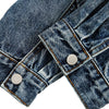 Zipper-embroidered Loose Retro Washed Denim Jacket