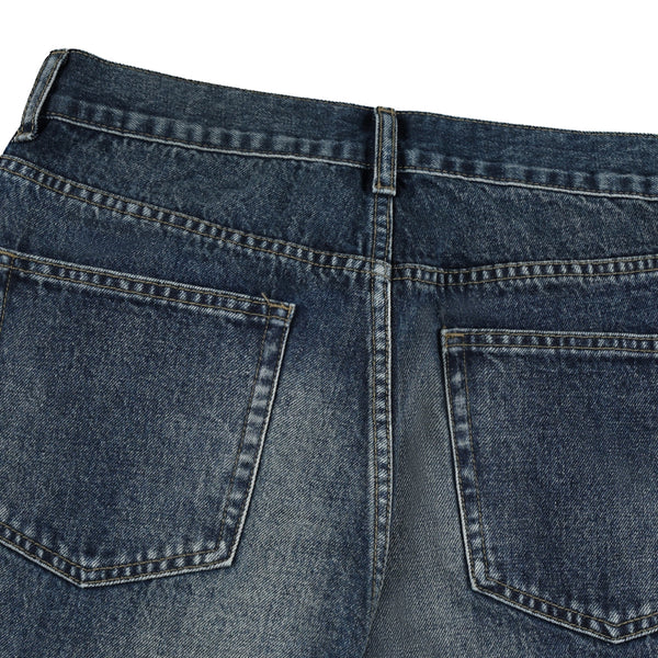 Blue Washed Baggy Cat Whisker Jeans