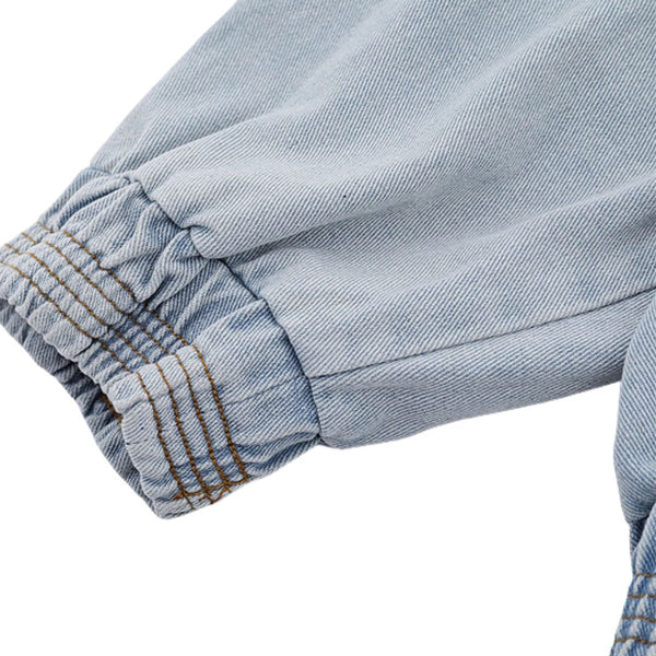 Unisex Retro Street Washed Patchwork Denim Jacket