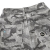 Washed Camo Graffiti Bear Patch Relaxed Wide-Leg Utility Bermuda Shorts
