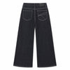 Button Fly Relaxed Straight Leg Raw Denim Jeans