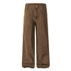 Washed Solid Baggy Wide Leg Workwear Pants