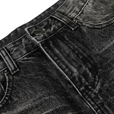 Vintage Washed Wide Leg Lightning Whisker Jeans
