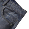 Vintage Washed Curved-Leg Denim Jeans
