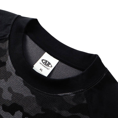 Raglan-Sleeve Camo Waffle Knit Long-Sleeve T-Shirt