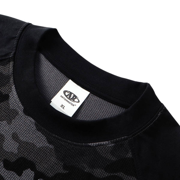 Raglan-Sleeve Camo Waffle Knit Long-Sleeve T-Shirt