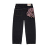 Plum Blossom Embroidery Relaxed Fit Jeans