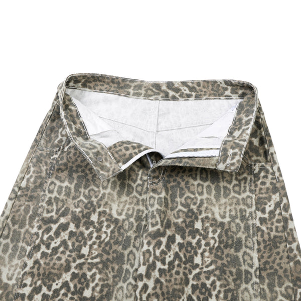 Retro Leopard Baggy Bermuda Shorts
