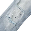 Distressed Stretch Flared Denim Jeans