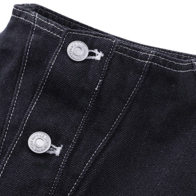 Unisex Textured Silhouette Slim Fit Workwear Denim Jacket