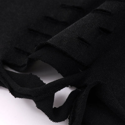 Black Washed Cotton Ripped Muscle Tank 8.25oz