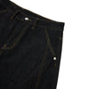 Washed Contrast-Stitch Baggy Relaxed Carpenter Denim Pants