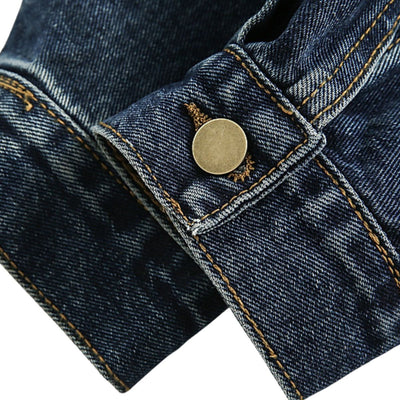 New American Vintage Loose Brown Collar Denim Jacket